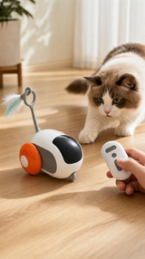 Auto de Juguete para Gatos con Control Remoto — Sensor Anti-Obstáculos y Carga USB-C