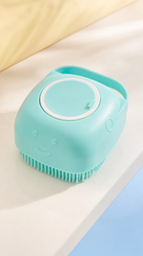 Cepillo de Baño para Mascotas — Masajeador de Silicona con Dispensador de Shampoo