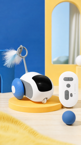 Auto de Juguete para Gatos con Control Remoto — Sensor Anti-Obstáculos y Carga USB-C
